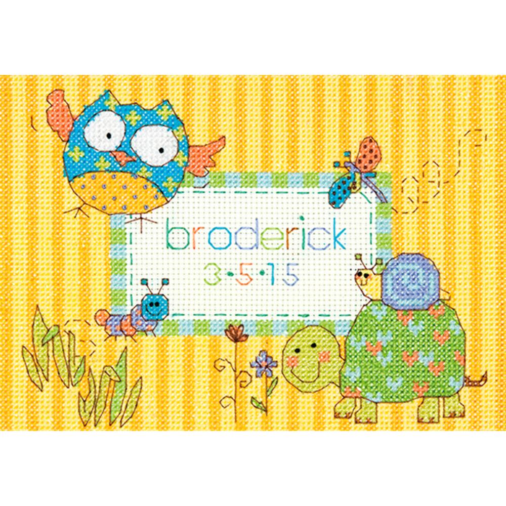 (image for) Mini Woodland Creatures Birth Record Counted Cross Stitch Kit